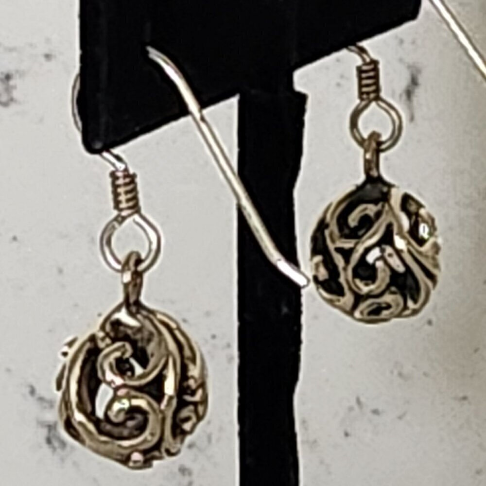 Silver Ball Drop Earrings